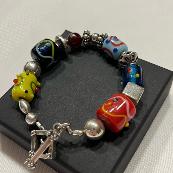 SILPADA Sterling silver bracelet with Lampwork glass beads - Picture 7 of 8